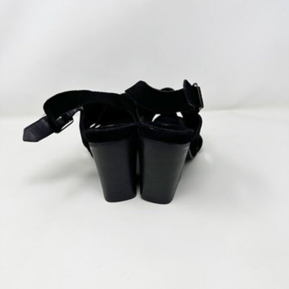 Vaneli Black Suede Cross Over Strap Heeled Sandal - Picture 3 of 4